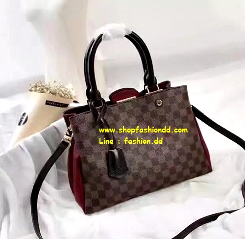 พร้อมส่ง New Louis Vuitton Monogram Canvas สีแดงเข้ม หนังแท้ (เกรด Hi-end) รูปที่ 1