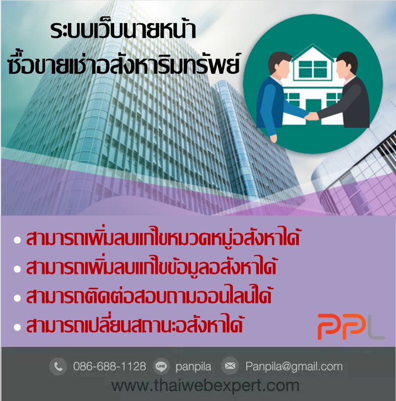 ระบบเว็บนายหน้าซื้อขายเช่าอสังหาริมทรัพย์ (โดย ThaiWebExpert) รูปที่ 1