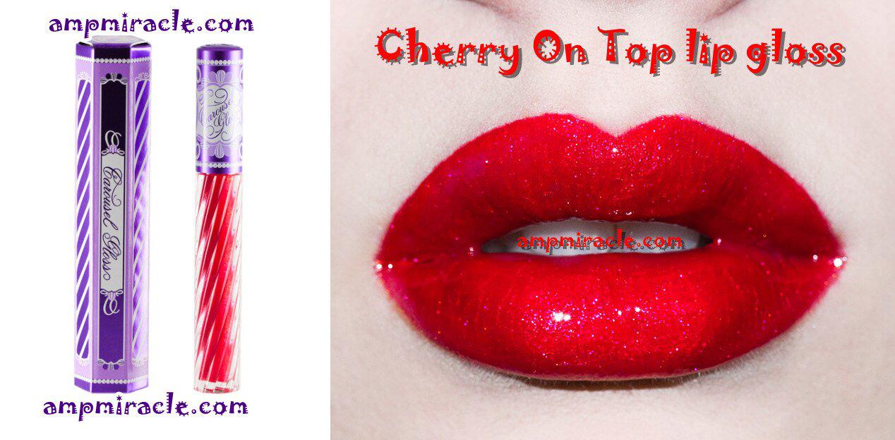 ลิปกลอส Lime crime Carousel Gloss Cherry On top Glitter lip gloss ลิปกลอสสีแดงอมชมพูเจลลี่ พร้อมกับกลิตเตอร์สีรุ้ง น่ารักมากๆ รูปที่ 1