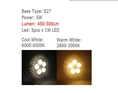 LED PAR 30 E27 5W