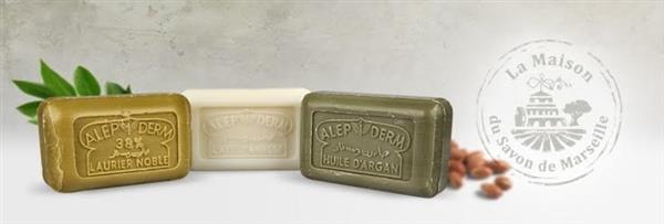 สบู่น้ำมันมะกอกของแท้จากฝรั่งเศส..Aleppo  soap,Marseille soap, Alep I derm รูปที่ 1