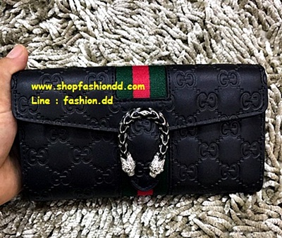 New Gucci Long Wallet หนังปั๊มแบรนด์ GG หนังแท้ รุ่นมาใหม่ สวยมากกค่ะ  (เกรด Hi-end)   รูปที่ 1