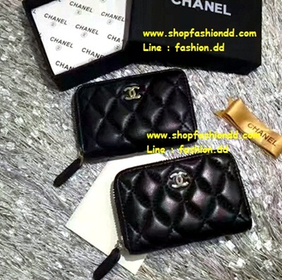 พร้อมส่ง กระเป๋าสตางค์ Chanel wallet สีดำ แบบซิปรอบ หนังแท้ทั้งใบ (เกรด Hiend)  รูปที่ 1