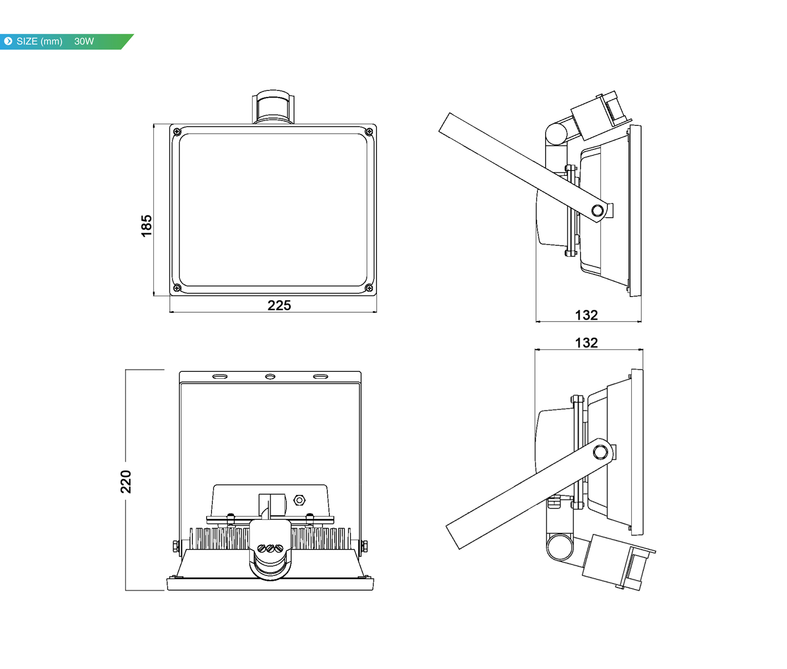 ไฟ LED Flood Light PIR 30W รูปที่ 3