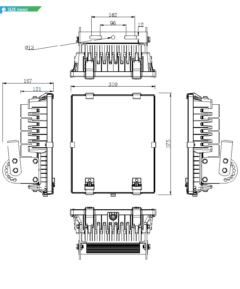 โคมไฟโรงงาน LED Flood Light good quality กันน้ำ 150W รูปที่ 5