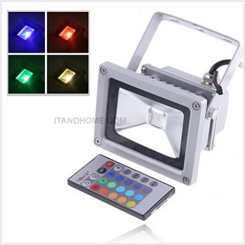 โคมไฟเปลี่ยนสีได้ LED Flood Light RGB 10W พร้อม รีโมท รูปที่ 1