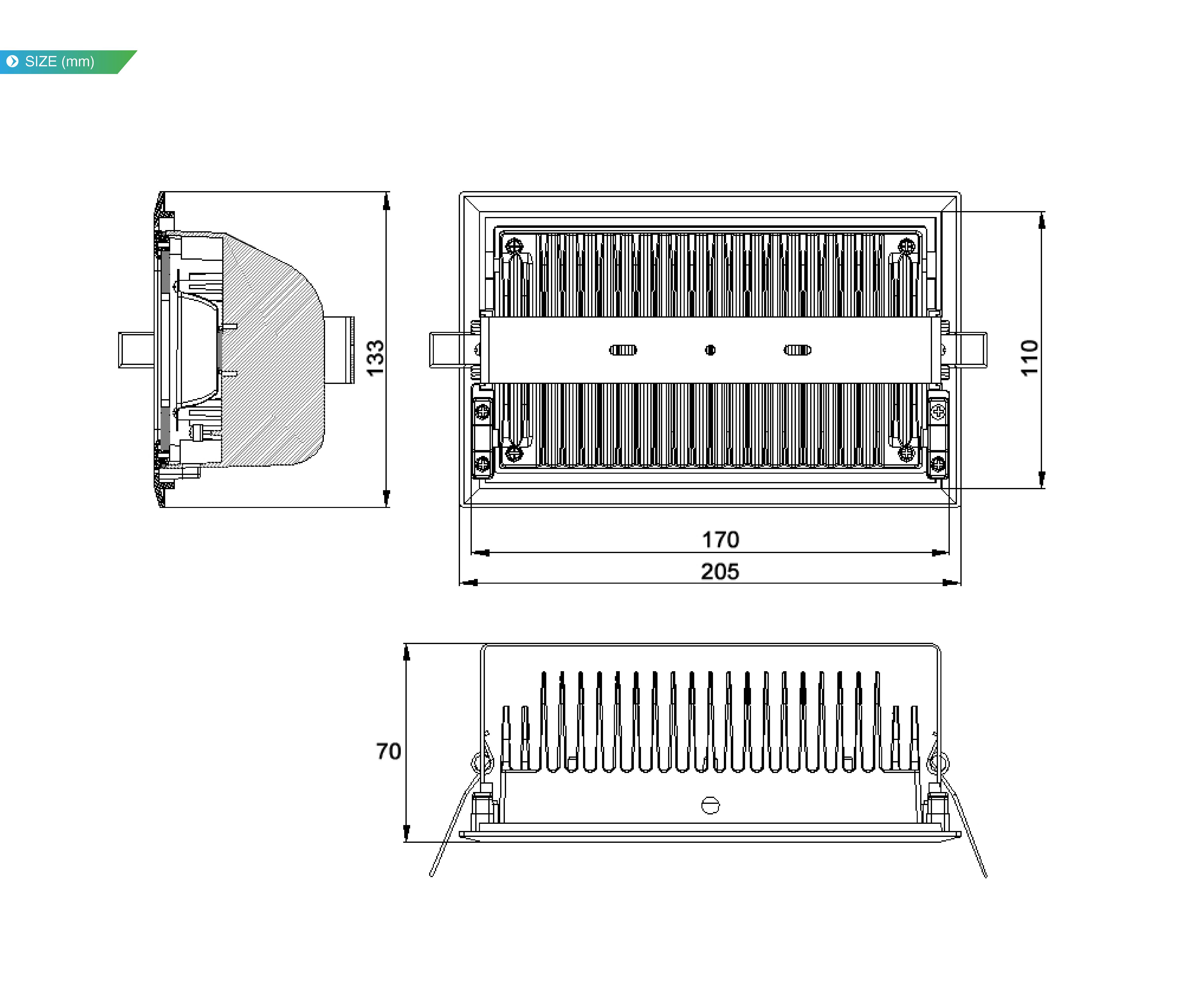 LED Flood light indoor 20w รูปที่ 6