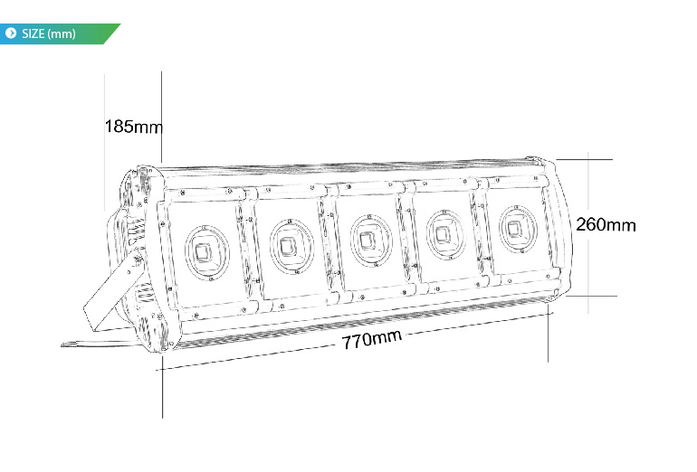โคมไฟโรงงาน LED Flood Light ECO กันน้ำ 320W รูปที่ 5