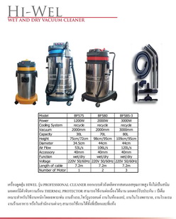 เครื่องดูดฝุ่น HI-WEL รุ่น PROFESSIONAL CLEANER รูปที่ 1