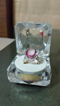 แหวนทองประดับ pink topaz