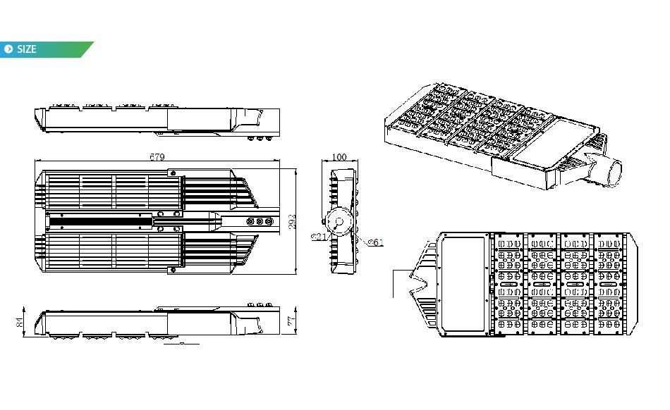 โคมไฟถนน LED Street Light Module 200W รูปที่ 4