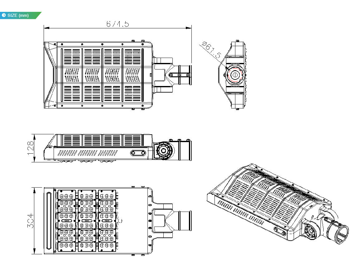 โคมไฟถนนแบบปรับได้ LED Street light 150W รูปที่ 4