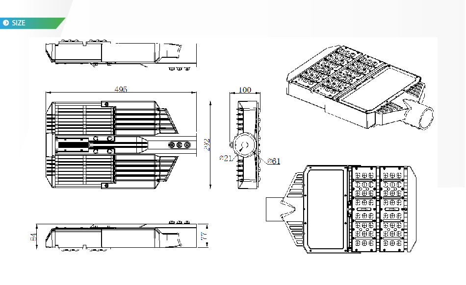 โคมไฟถนน LED Street Light Module 100W รูปที่ 4