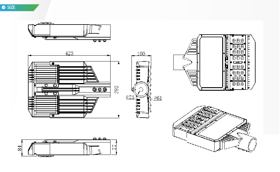 โคมไฟถนน LED Street Light Module 60W รูปที่ 4