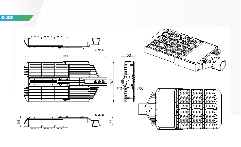 โคมไฟถนน LED Street Light Module 150W รูปที่ 4