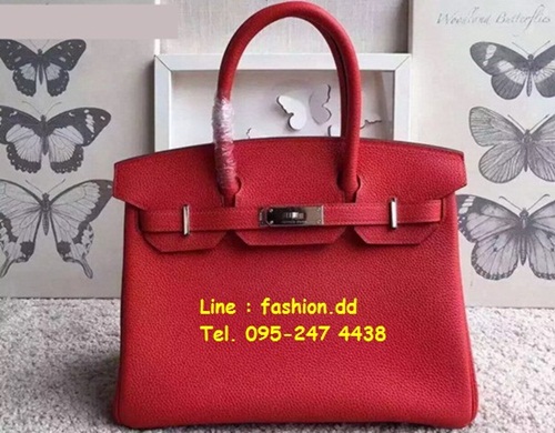 กระเป๋า Hermes Birkin 30 สีแดง หนังทูโก อะไหล่สีทอง หนังแท้ค่ะ (เกรดงาน Hi-End) ยิงเลเซอร์ชัดเจนทุกจุด รูปที่ 1