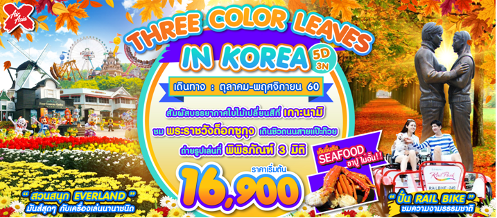 เที่ยวเกาหลีใบไม้เปลี่ยนสี 5วัน3คืน THREE COLOR LEAVES IN KOREA BY XJเดินทางตค ถึง พย 2560 รูปที่ 1