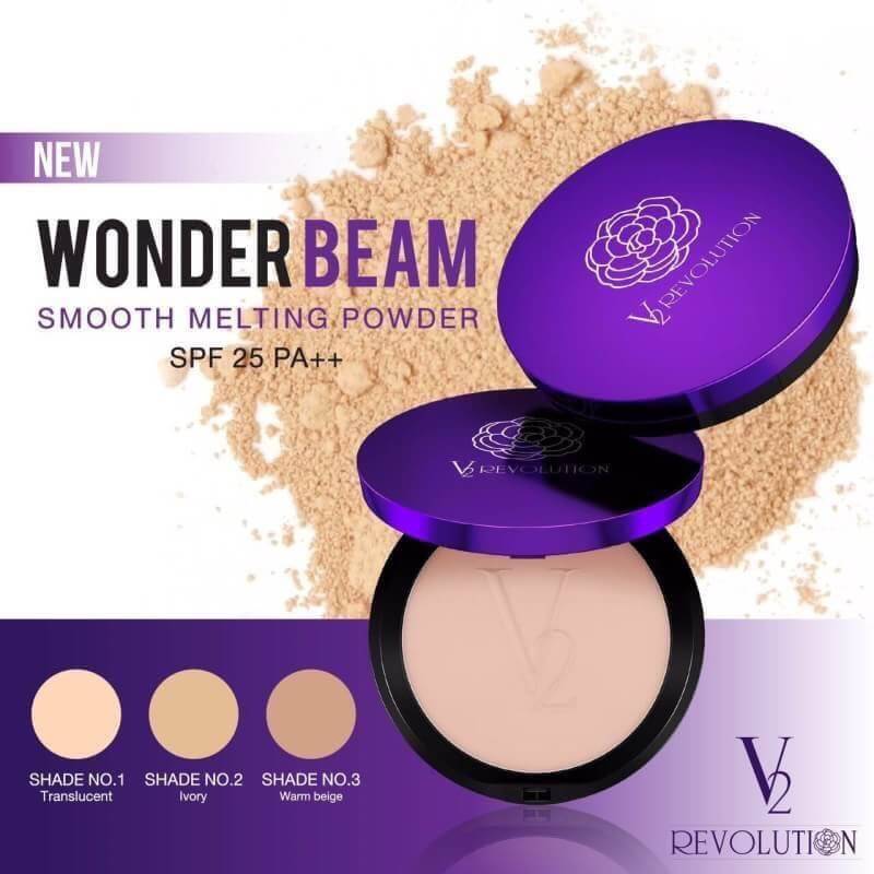 V2 Revolution Wonder Beam Smooth Melting Powder SPF25 PA++ (แป้งพัฟวีทู รุ่นวันเดอร์บีม) รูปที่ 1