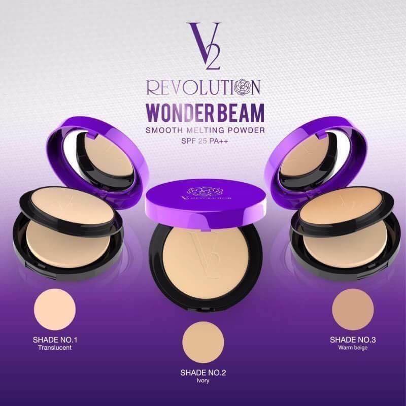 V2 Revolution Wonder Beam Smooth Melting Powder SPF25 PA++ (แป้งพัฟวีทู รุ่นวันเดอร์บีม) รูปที่ 2