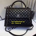 พร้อมส่ง กระเป๋า Chanel Coco Bag หนัง Lambskin 12 นิ้ว หูดำ หนังแท้ (เกรด Hi-end)  