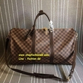 กระเป๋า Louis Vuitton Damier Ebend Keepall 55 With Strap Bag (เกรด Hi-End) หนังแท้