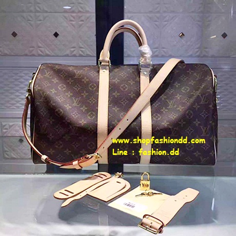 กระเป๋า Louis Vuitton Monogram Canvas Keepall 55 With Strap Bag (เกรด Hi-End) หนังแท้ รูปที่ 1