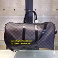 กระเป๋า Louis Vuitton Damier Graphite Keepall 55 With Strap Bag (เกรด Hi-End) หนังแท้ ลายตารางสีเทาดำ