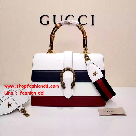 New Gucci bag original White leather ทำจากหนังแท้ สวยเนี๊ยบ หูไม้แท้ (เกรด Hi-end) รูปที่ 1