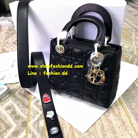 มาใหม่ กระเป๋า Dior Lady 8 นิ้ว หนังแกะ สีดำ  อะไหล่เงิน รุ่นใหม่ (เกรด Hi-end)  หนังแท้ รูปที่ 1