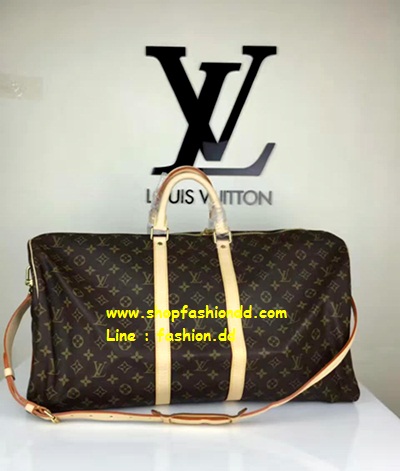 ขายดี พร้อมส่ง Louis Vuitton Monogram Canvas Keepall 50 With Strap Bag (เกรด Hi-End)  รูปที่ 1