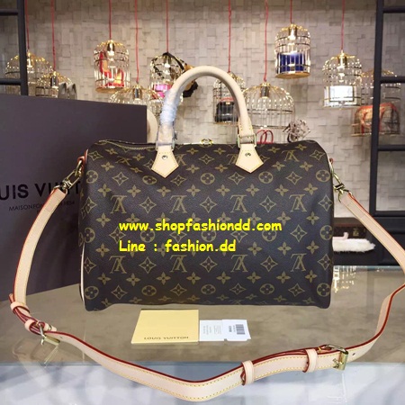 Louis Vuitton Monogram Canvas Speedy 35 With Shoulder Strap (เกรด Hi-end) หนังแท้   รูปที่ 1