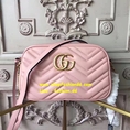 New 2017 Gucci Marmont matelassé in Pink shoulder bag หนังแกะ หนังแท้ทั้งใบ (เกรด Hi-end) 