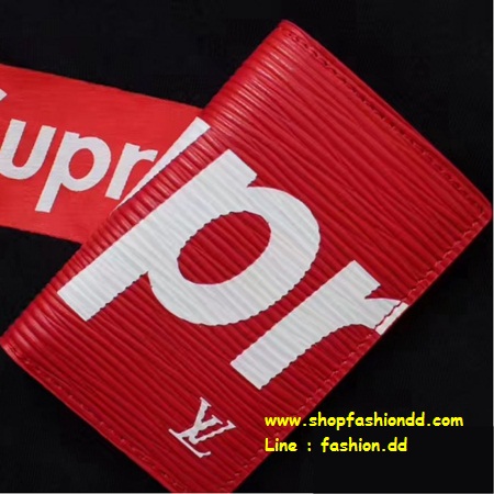 มาใหม่ Louis Vuitton x Supreme Epi Leather Pocket Organizer Wallet Red (Hi-end) หนังแท้  รูปที่ 1