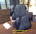 พร้อมส่ง รุ่นขายดี พร้อมส่ง Louis Vuitton Damier Graphite District MM Messenger Bags หนังแท้ (Hi-end)