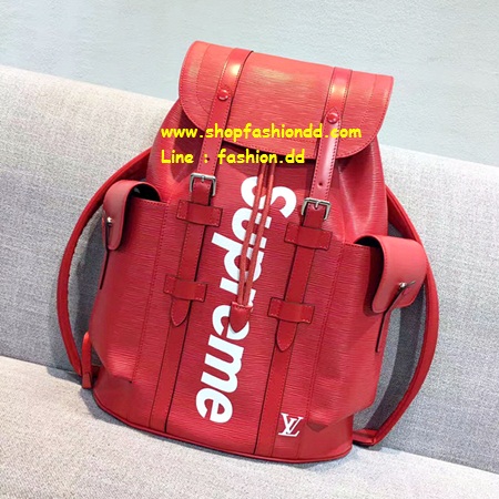 New Louis Vuitton x Supreme Christopher Backpack PM Epi Leather in Red (เกรด Hi-end) หนังแท้ทั้งใบ รุ่นใหม่ชน Shop รูปที่ 1