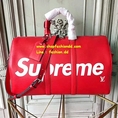 New Louis Vuitton x Supreme Keepall Bandouliere 45 Epi Leather in Red หนังแท้ทั้งใบ (เกรด Hi-end) 
