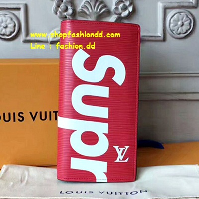 พร้อมส่ง Louis Vuitton X Xupreme Brazza Wallet Epi Leather in Red (Hi-end) หนังแท้ รูปที่ 1