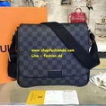 พร้อมส่ง Louis Vuitton Damier Graphite District PM Messenger Bags หนังแท้ (Hi-end)  