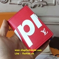 พร้อมส่ง Louis Vuitton x Supreme Epi Leather Pocket Organizer Wallet Red (Hi-end) หนังแท้  รุ่นใหม่