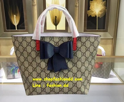 New Gucci Shopping Bag รุ่่นโบว์สีดำบนหน้ากระเป๋า รุ่นมาใหม่ สวยมากค่ะ (เกรด Hi-end)  รุ่นใหม่ รูปที่ 1