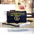 New Gucci Marmont matelassé in Black bag ขนาด 10นิ้ว (เกรด Hi-End) หนังแท้ รุ่นใหม่ชน Shop  หนังแกะทั้งใบ