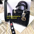 กระเป๋า Dior Lady 8 นิ้ว หนังแกะ สีดำ  อะไหล่ทอง รุ่นใหม่ (เกรด Hi-end)  สายสะพายแบบใหม่