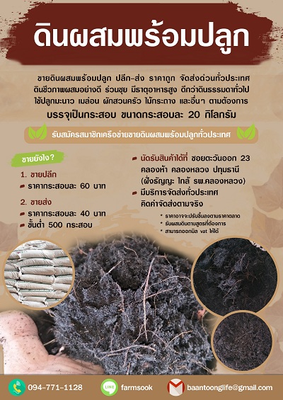 ขายดินผสมพร้อมปลูก ปลีก-ส่ง ราคาถูก จัดส่งด่วนทั่วประเทศ (โดย มือเปื้อนดิน) รูปที่ 2