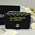 กระเป๋า Chanel Mini 8 นิ้ว สีดำ  หนังแลมป์ อะไหล่เงิน หนังแท้ทั้งใบ (งานเกรด Hi-End) 