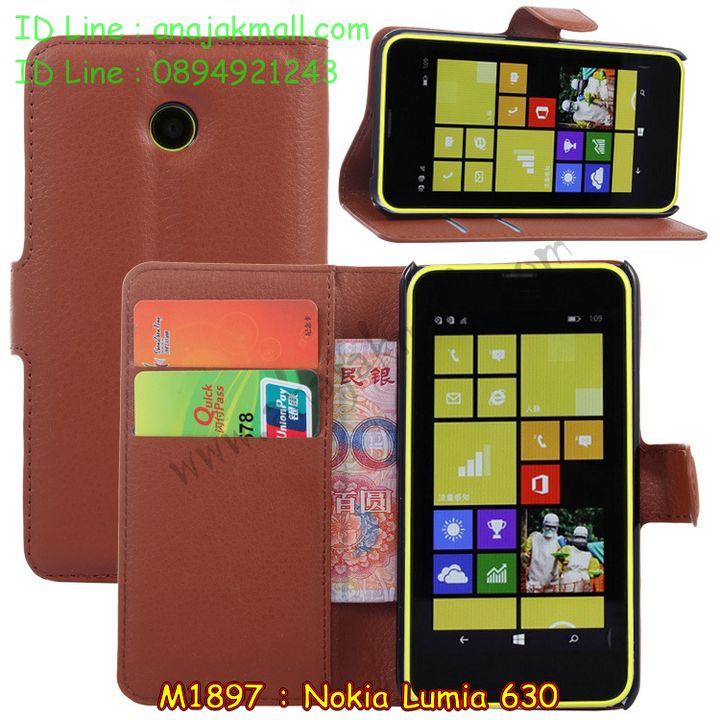 M1897 เคสฝาพับ Nokia Lumia 630 มีช่องใส่บัตร รูปที่ 1