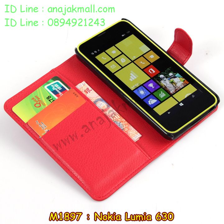 M1897 เคสฝาพับ Nokia Lumia 630 มีช่องใส่บัตร รูปที่ 3
