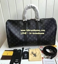 กระเป๋าเดินทาง Louis Vuitton Monogram Bandouliere Eclipse Keepall 45 (เกรด Hi-End) หนังแท้ รุ่นใหม่