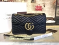 New Gucci Marmont matelassé in Black bag ขนาด 10นิ้ว (เกรด Hi-End) หนังแท้ หนังแกะ