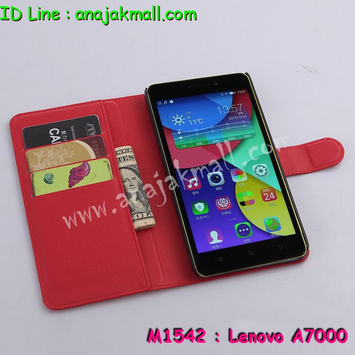 M1542 เคสหนังฝาพับ Lenovo A7000 มีช่องใส่บัตร รูปที่ 6