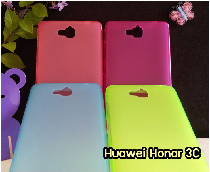M1244 เคสยางใส Huawei Honor 3C สีพื้น รูปที่ 1